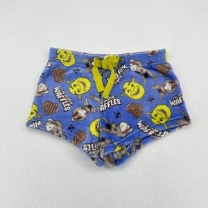 Shrek Donkey Waffles Fleece Sleep Shorts Blue Size‎ M